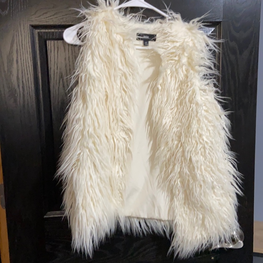 Cream furry vest